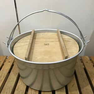 軽量 NEW TOP 木蓋 アルミ炊き出し鍋 吊り鍋 ビンテージ！