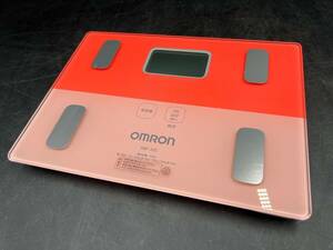 【動作品】 OMRON/オムロン 体重体組成計 カラダスキャン 体重計 ピンク 健康器具 HBF-225