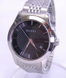 GUCCI 126.4 Gタイムレス メンズクオーツ BLACKダイヤル 腕回り20cm