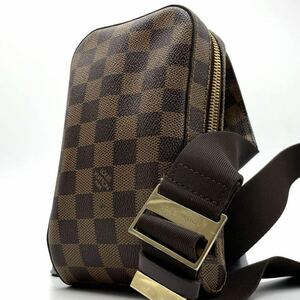 3248C ルイヴィトン メンズ ジェロニモス LOUIS VUITTON ダミエ ボディバッグ ショルダーバッグ レザー 本革 斜め掛け ○ブラウン系