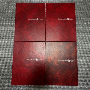 テージー SB-30Stamp Album B Type 切手帳 ストックブック 切手収納用ファイル　 赤/4冊　まとめ売り　外箱付き