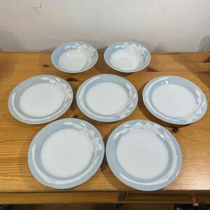 UTt534【Yves Saint Laurent】イヴ・サンローラン プレート 丸皿 プレート皿 洋食器 セット 19cm/16cm