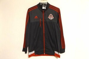 N5480:ジップ破損 adidas（アディダス）メジャーリーグサッカー TRONTO FC　トラックトップ ジャージジャケット/灰/M:5