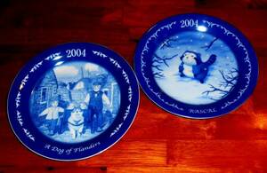 ◆ラスカル ＆ フランダースの犬 青い皿 2004年 各1枚 計2枚