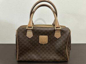 CELINE セリーヌ ミニボストン ハンドバッグ マカダム レザー バッグ 中古 幅27cm 高さ18cm マチ14cm