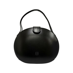 極 美品 希少品 LOEWE ロエベ アナグラム ロゴ カーフレザー レザー 本革 ハンドバッグ ミニ トートバッグ ブラック 14760