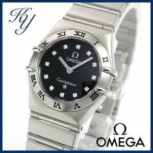 1円～ 価格高騰 3ヶ月保証付き 磨き済み 美品 本物 定番 OMEGA オメガ コンステレーション ミニ ダイヤ ブラック レディース 時計