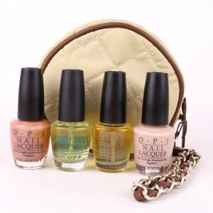 オーピーアイ ネイルラッカー等 4点セット ポーチ付き まとめて マニキュア コスメ レディース 15ml×4サイズ OPI