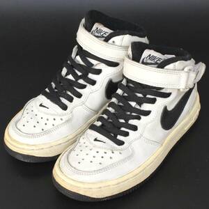 (11999)NIKE 98年製 FORCE 1 MID 651151-104 11C 17cm(ナイキ フォースワンAF1エアフォースワン白黒ジュニア キッズ ベビー インテリア)