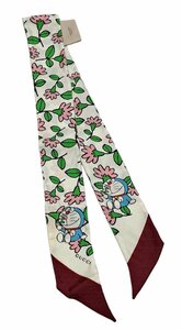 グッチ スカーフ ドラえもん リボンスカーフ 656611 シルク製 ネックボウ DORAEMON コラボ スカーフ 【中古】