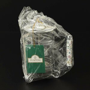 ◎514333 未使用品 MINTON ミントン ハドンホール ティーサーバー シルバー 花柄 耐熱ガラス紅茶ポット