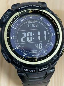 1円〜 CASIO PRO TREK カシオプロトレック PRG-110CJ-1BJF トリプルセンサータフソーラー 方位計 気圧 高度計 温度計 10気圧防水 E24031609