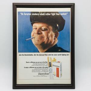 『 タレイトン 煙草 』ビンテージ 広告　60年代　フレーム 付 ポスター 当時物 額付 LIFE 雑誌 アンティーク TAREYTON
