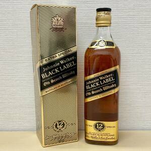 【未開栓】 Johnnie Walker BLACK LABEL 12年 43% 750ml 黒金キャップ ジョニーウォーカー ブラックラベル オールド スコッチ ウイスキー