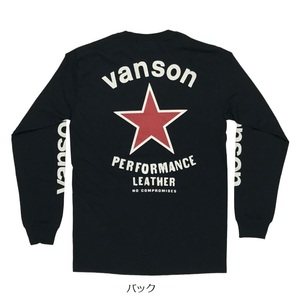 XLサイズ VANSON バンソン レッドスター 長袖Tシャツ 881V169 ブラック