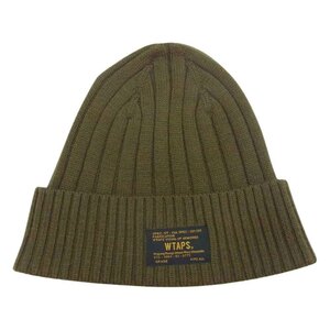 WTAPS ダブルタップス 15AW 152MADT-HT04 BEANIE 04 WOOL ビーニー ウール ニット キャップ 帽子 カーキ系 F【中古】