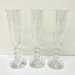 F026-H21-890 Baccarat バカラ シャンパングラス 食器 酒器 3本セット 高さ約22.5×口径約5.3cm