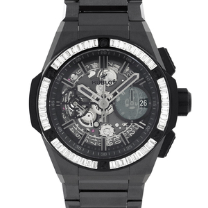 ウブロ（HUBLOT）ビッグ・バン インテグレーテッド オールブラック バゲットダイヤモンド 451.CX.1140.CX.1904 42mm 腕時計 メンズ 新品