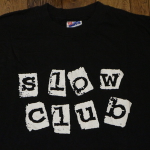 90s USA製 Slow Club スロークラブ Tシャツ XL ブラック Hanes ロゴ ミュージック バンド ロック ヴィンテージ