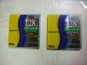 未使用未開封２枚セット[ SONY ソニー M.O.ディスク EDM-128CDF 128MB ]２個セット DOS/V&PC-98 MS-DOS Ver.5 formatted 送料無料