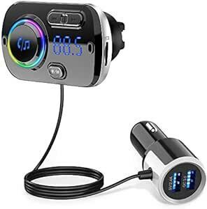 Pfumisa FMトランスミッター Bluetooth 車用 車載Bluetooth 5.0+EDR シガーソケット USB 車