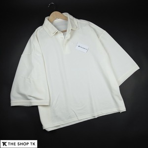 新品■タケオキクチ/オーバーサイズWカラーポロシャツ405/002白/【L】