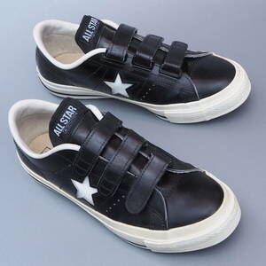 レア!! US 8 / 26,5cm 希少!! 日本製 converse ワンスター ベルクロ V-3 黒 レザー made in japan