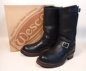 ★☆箱付 美品 WESCO ウエスコ BOSS ボス エンジニアブーツ スチールトゥ 9D 黒☆★