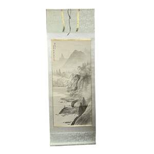 ◆中古品◆掛軸 江村四月山水画 風景画 日本画 詳細不明 美術品 インテリア R59142NL