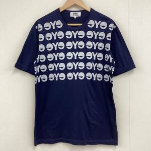 AD2012 eYe JUNYA WATANABE MAN ロゴ プリント Tシャツ 製品染め 紺 Lサイズ コムデギャルソン ジュンヤワタナベ マン archive 3030141