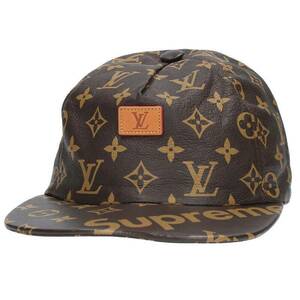 シュプリーム ルイヴィトン SUPREME LOUISVUITTON 17AW LV 5-Panel Hat モノグラムレザー5パネル帽子 中古 SS13