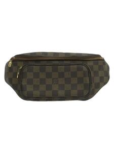 LOUIS VUITTON◆バムバッグメルヴィール_ダミエ・エベヌ_BRW/PVC/ブラウン/茶色/ショルダーバッグ/ボテ//