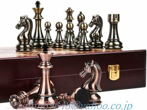 国際木製チェス盤、旅行収納ピース金属チェスセット