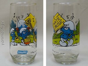 82年製 Grouchy グラウチー スマーフ ビンテージ タンブラーグラス Smurf Hardee