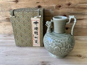 ■中国　耀州窯　銅川　青磁　壺　花器　花瓶 陶器　古美術