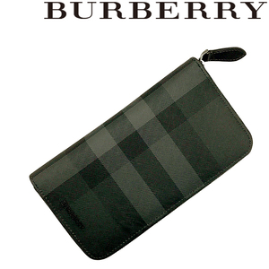 BURBERRY 長財布 ブランド バーバリー ジップアラウンド 小銭入れあり チャコール 8070254-charcoal