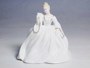 K04153【英国 COALPORT コールポート】Samantha サマンサ フィギュリン ドレス 陶器人形 置物 高さ11cm