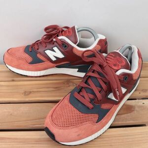 z2047【530】ニューバランス US8.5 25.5cm/コーラル 紺 ネイビー オレンジ newbalance レディース スニーカー 中古