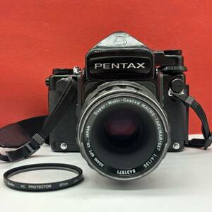 ◆ PENTAX 6×7 中判フィルムカメラ TTLファインダー ボディ MACRO-TAKUMAR/6×7 F4/135 レンズ シャッター、露出計OK ペンタックス