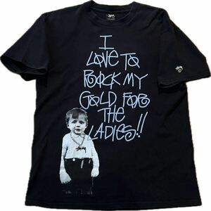 USA製 00s Old Stussy I LOVE TO ROCK MY GOLD FOR THE LADIES Tee Shirt オールドステューシー フォトプリント Tシャツ Vintageビンテージ