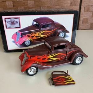 【長期保管品】Harley-Davidson 1934 Ford Three-window Coupe Street Rod Bank 97460-01V Limited Edition フィギュア ミニカー ハーレー