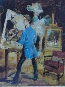 ロートレック、「Princeteau dans son Atelier」、希少画集より、新品額装付、ara