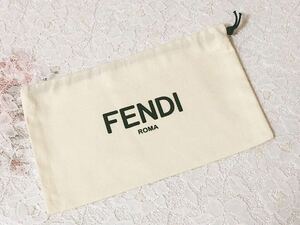 フェンディ「FENDI」長財布用保存袋 現行 (3780) 正規品 付属品 内袋 布袋 巾着袋 クリーム色 23×14cm 