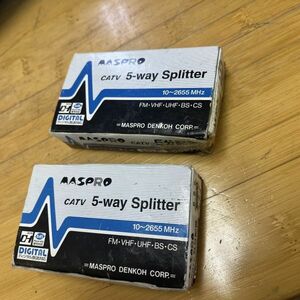 【ジャンク 送料込】MASPRO『5分配器 CATV 5WAY Splitter 10~2655MHz FM・VHF・UHF・BS・CS』セット (動作未確認)◆D4710