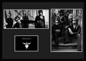 10種類!Bon Jovi/ボン・ジョヴィ/ROCK/ロックバンドグループ/証明書付きフレーム/BW/モノクロ/ディスプレイ (9-3W)