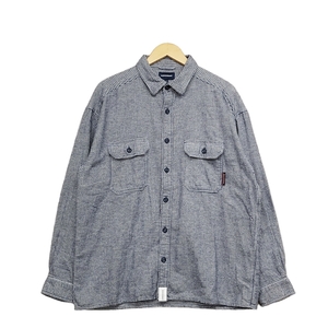 WC561 DESCENDANT ディセンダント VANING CHECK LS SHIRT フランネル チェック 長袖シャツ サイズ2 ネイビー ハウンドトゥース /60