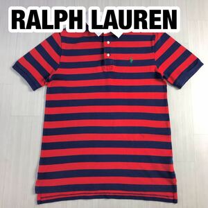 RALPH LAUREN ラルフローレン 半袖ポロシャツ キッズサイズ L(14/16) レッド ネイビー ボーダー柄