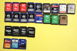 SDカード microSDカード　まとめて 1GB　2GB　4GB　8GB　24枚　フォーマット　初期化済み