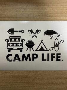 183. 【送料無料】 CAMP LIFE. キャンプ カッティングステッカー 釣り アウトドア テント 【新品】