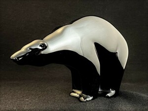 超希少 バカラ　ポーラベア （ブラック） Baccarat Polar Bear クリスタル シロクマ オブジェ 白熊